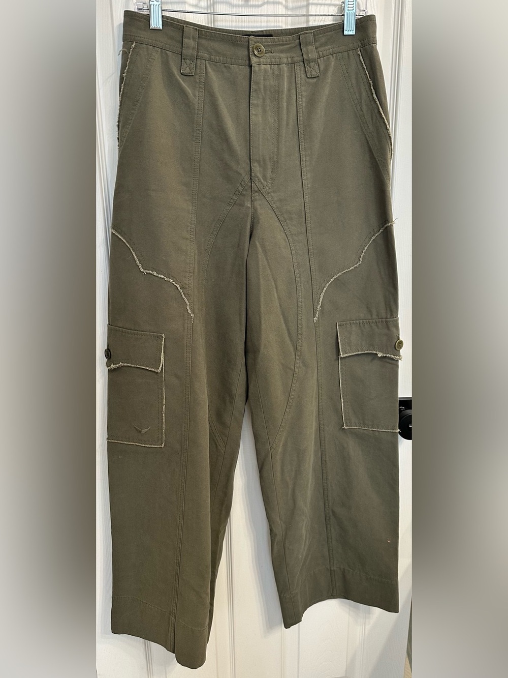 Zadig & Voltaire Women’s SMS Pinto Canvas Cargo Trousers in Leaves - US Size 6